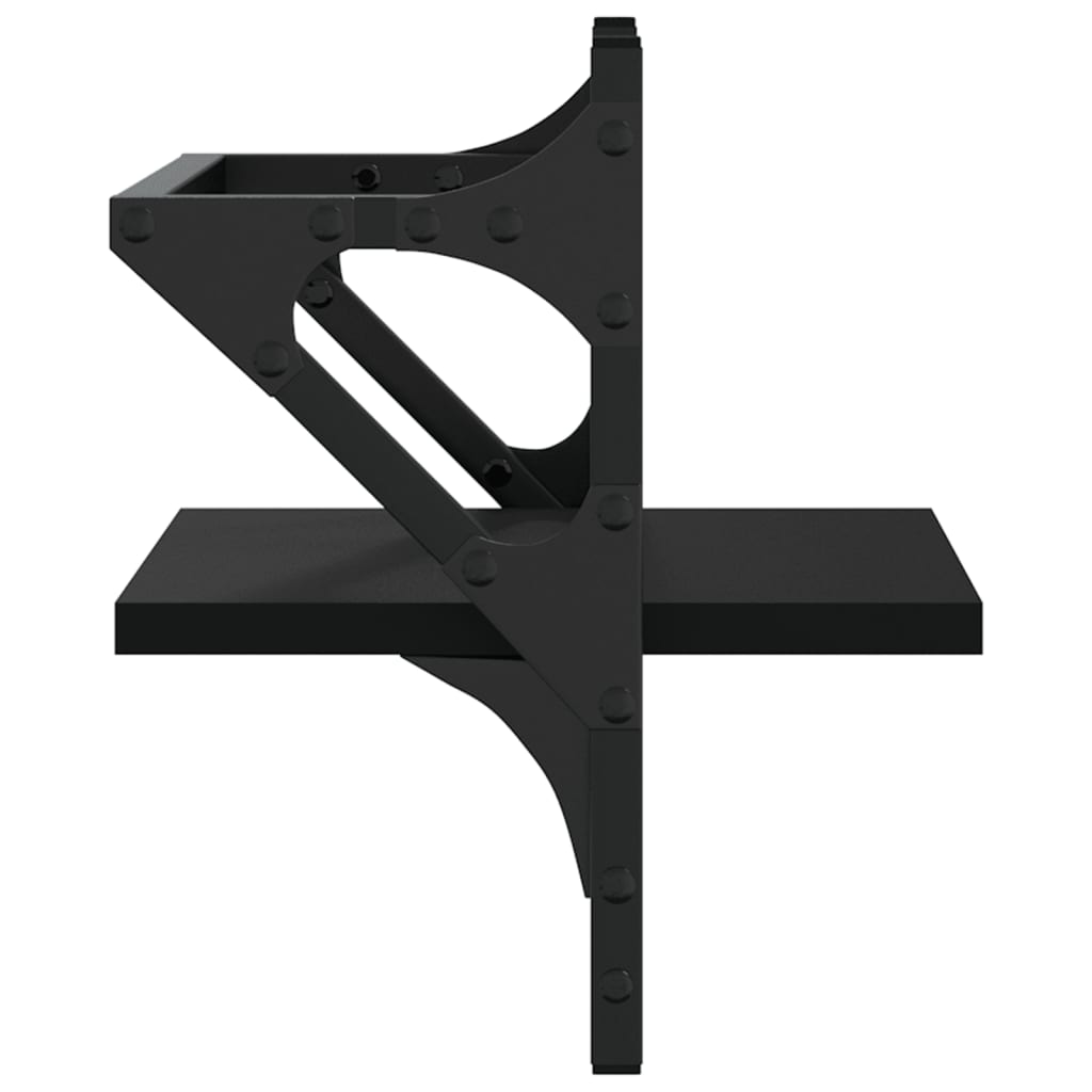vidaXL Rafturi de perete cu bare, 2 buc, negru, 30x25x30 cm vidaXL Rafturi de perete cu bare, 2 buc, negru, 30x25x30 cm