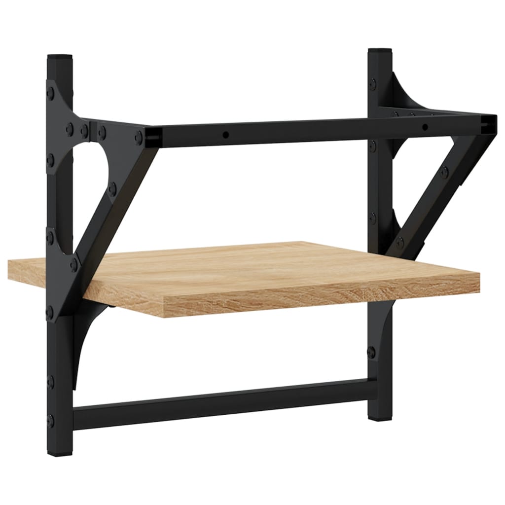 vidaXL Rafturi de perete cu bare, 2 buc, stejar sonoma, 30x25x30 cm vidaXL Rafturi de perete cu bare, 2 buc, stejar sonoma, 30x25x30 cm