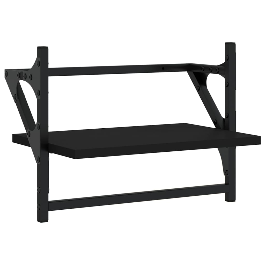 vidaXL Rafturi de perete cu bare, 2 buc, negru, 40x25x30 cm vidaXL Rafturi de perete cu bare, 2 buc, negru, 40x25x30 cm