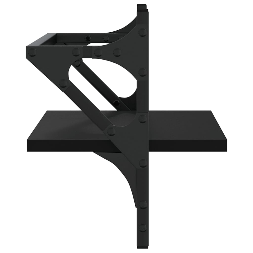vidaXL Rafturi de perete cu bare, 2 buc, negru, 40x25x30 cm vidaXL Rafturi de perete cu bare, 2 buc, negru, 40x25x30 cm