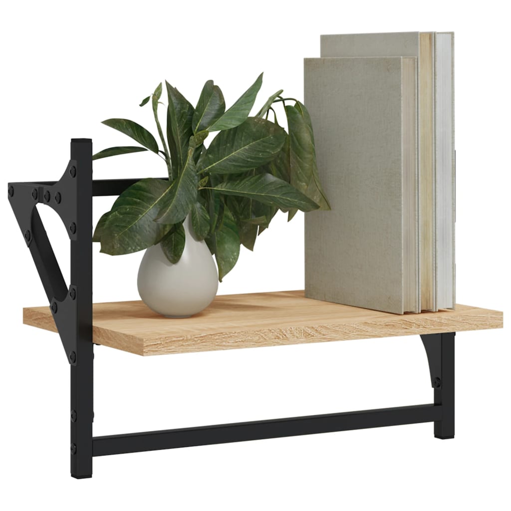 vidaXL Rafturi de perete cu bare, 2 buc, stejar sonoma, 40x25x30 cm vidaXL Rafturi de perete cu bare, 2 buc, stejar sonoma, 40x25x30 cm