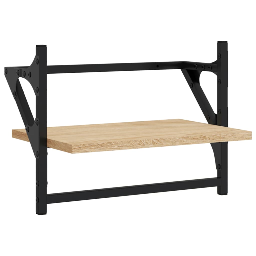 vidaXL Rafturi de perete cu bare, 2 buc, stejar sonoma, 40x25x30 cm vidaXL Rafturi de perete cu bare, 2 buc, stejar sonoma, 40x25x30 cm