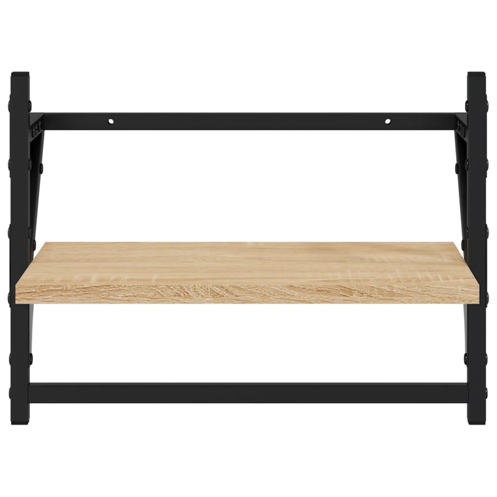 vidaXL Rafturi de perete cu bare, 2 buc, stejar sonoma, 40x25x30 cm vidaXL Rafturi de perete cu bare, 2 buc, stejar sonoma, 40x25x30 cm