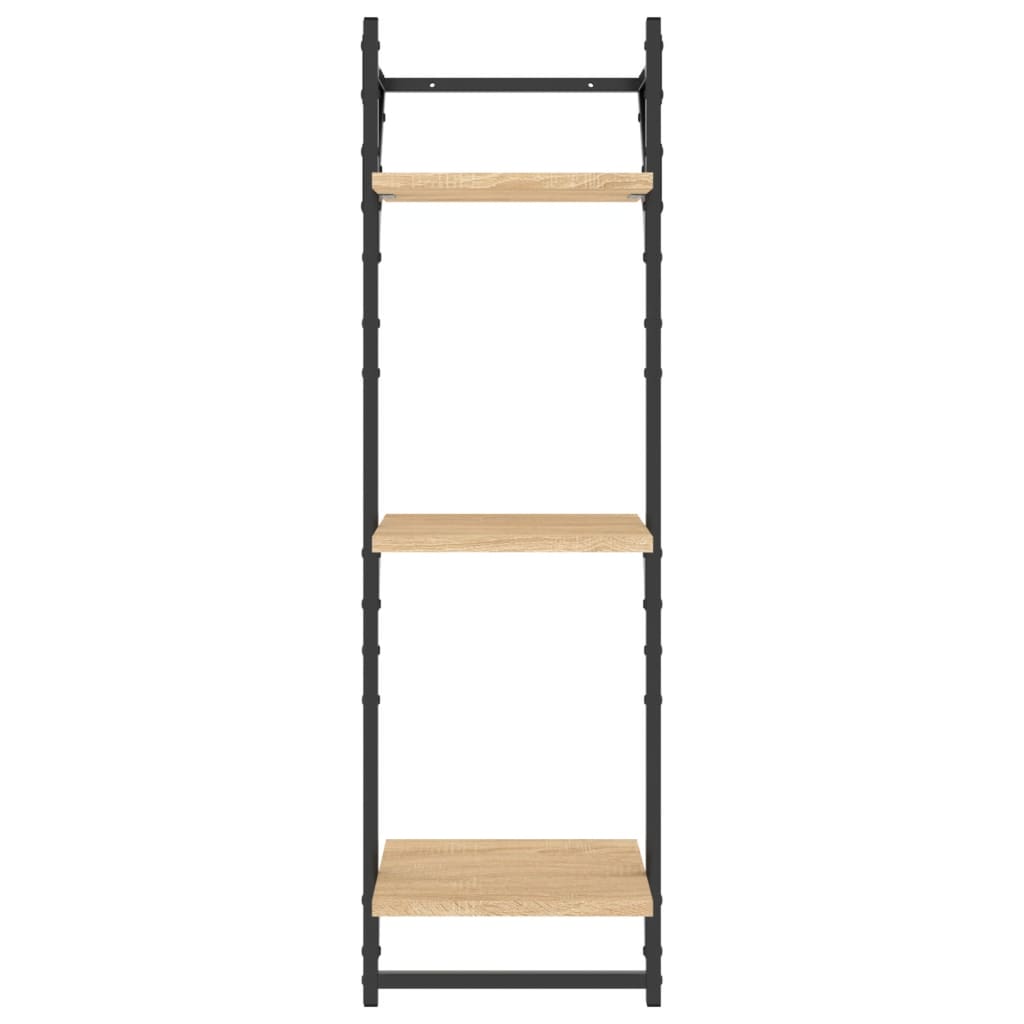 vidaXL Rafturi perete 3 niveluri/bare 2 buc stejar sonoma 30x25x100cm vidaXL Rafturi perete 3 niveluri/bare 2 buc stejar sonoma 30x25x100cm
