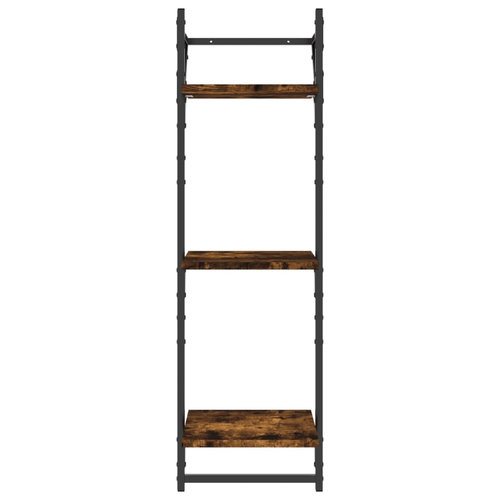 vidaXL Rafturi perete 3 niveluri/bare 2 buc stejar fumuriu 30x25x100cm vidaXL Rafturi perete 3 niveluri/bare 2 buc stejar fumuriu 30x25x100cm
