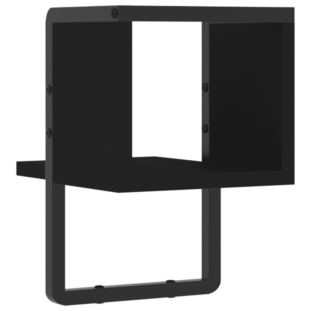 vidaXL Raft de perete cu bare, negru, 20x25x30 cm vidaXL Raft de perete cu bare, negru, 20x25x30 cm