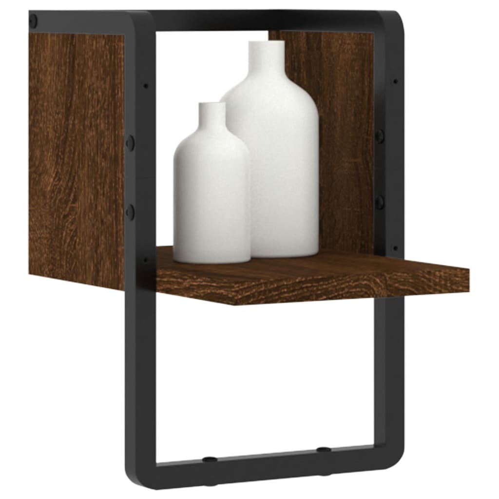 vidaXL Raft de perete cu bare, stejar maro, 20x25x30 cm vidaXL Raft de perete cu bare, stejar maro, 20x25x30 cm