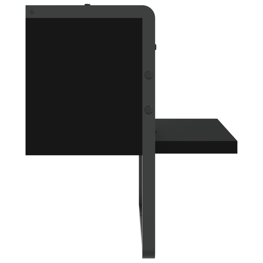 vidaXL Raft de perete cu bare, negru, 30x25x30 cm vidaXL Raft de perete cu bare, negru, 30x25x30 cm