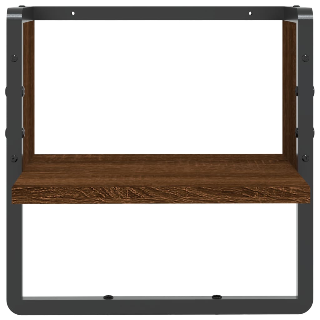 vidaXL Raft de perete cu bare, stejar maro, 30x25x30 cm vidaXL Raft de perete cu bare, stejar maro, 30x25x30 cm
