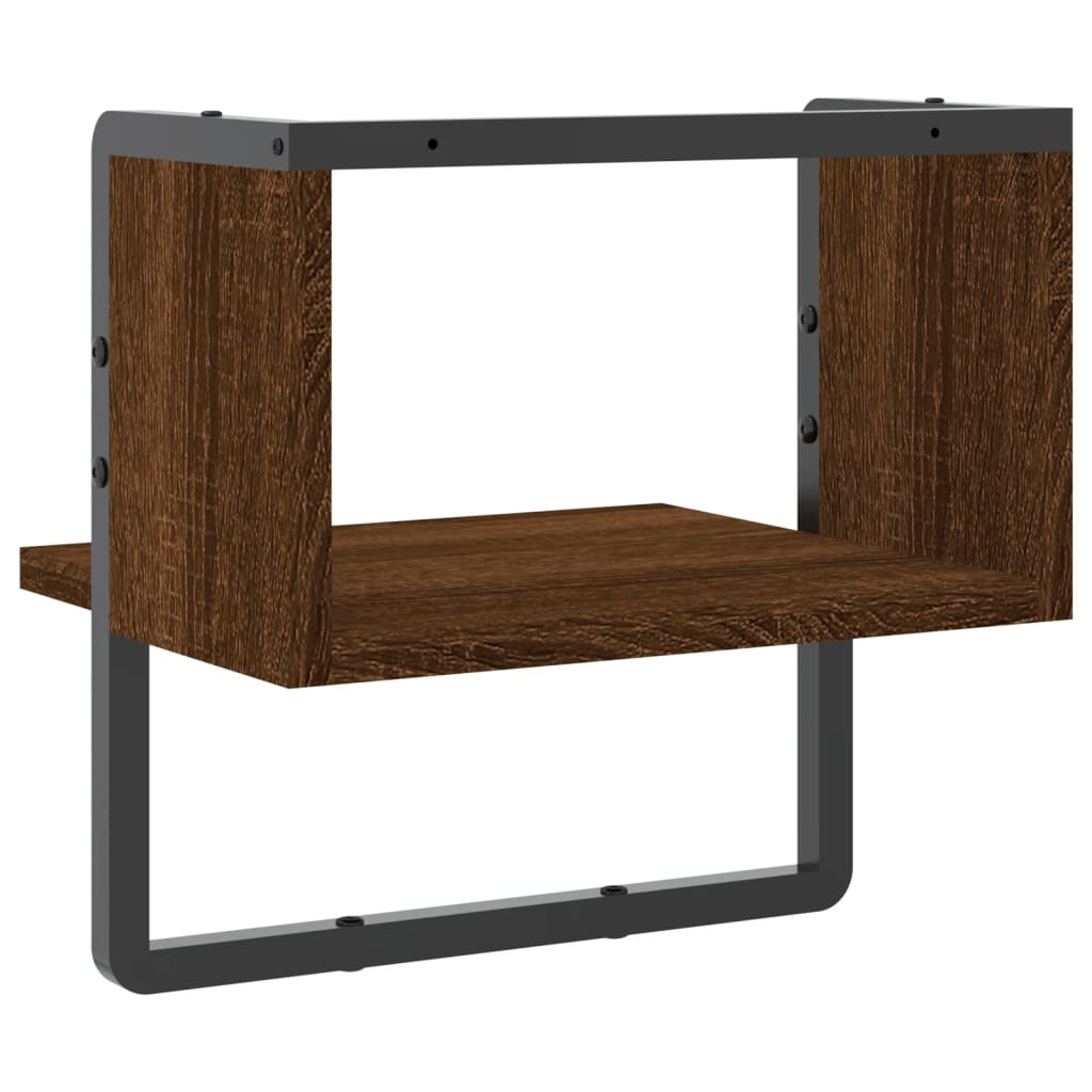 vidaXL Raft de perete cu bare, stejar maro, 30x25x30 cm vidaXL Raft de perete cu bare, stejar maro, 30x25x30 cm