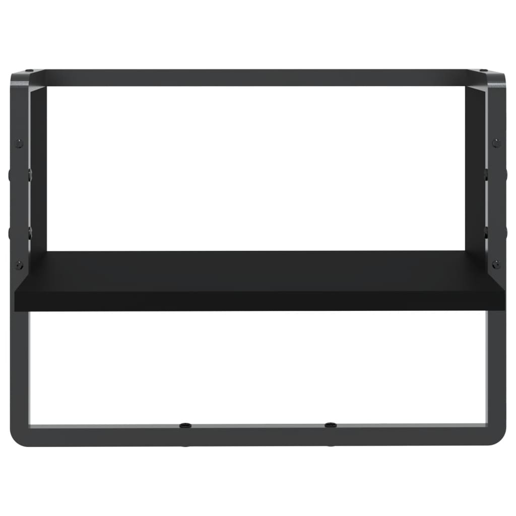 vidaXL Raft de perete cu bare, negru, 40x25x30 cm vidaXL Raft de perete cu bare, negru, 40x25x30 cm