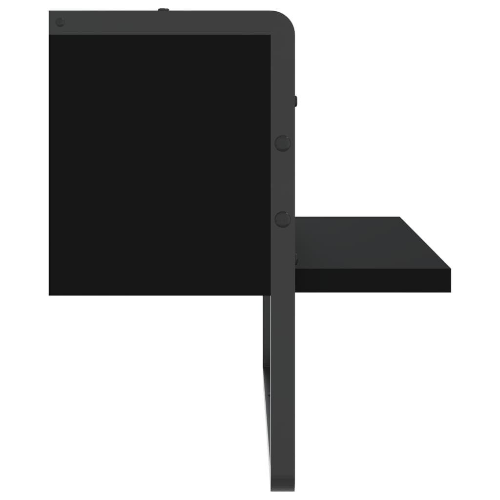 vidaXL Raft de perete cu bare, negru, 40x25x30 cm vidaXL Raft de perete cu bare, negru, 40x25x30 cm