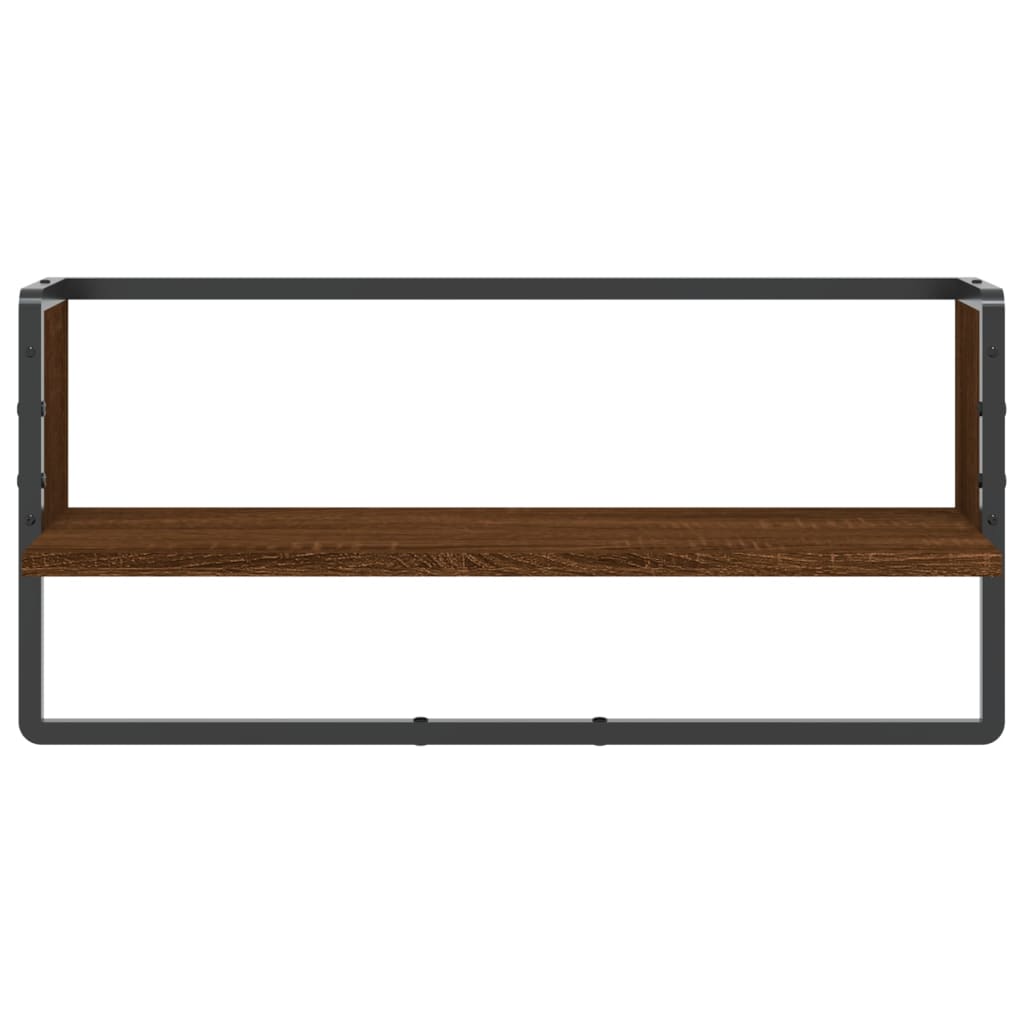 vidaXL Raft de perete cu bare, stejar maro, 65x25x30 cm vidaXL Raft de perete cu bare, stejar maro, 65x25x30 cm