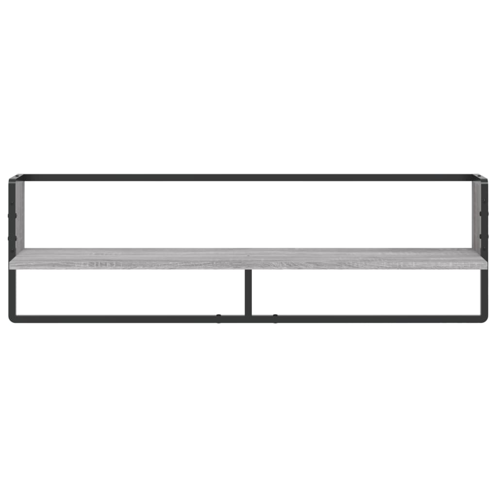 vidaXL Raft de perete cu bară, gri sonoma, 100x25x30 cm vidaXL Raft de perete cu bară, gri sonoma, 100x25x30 cm