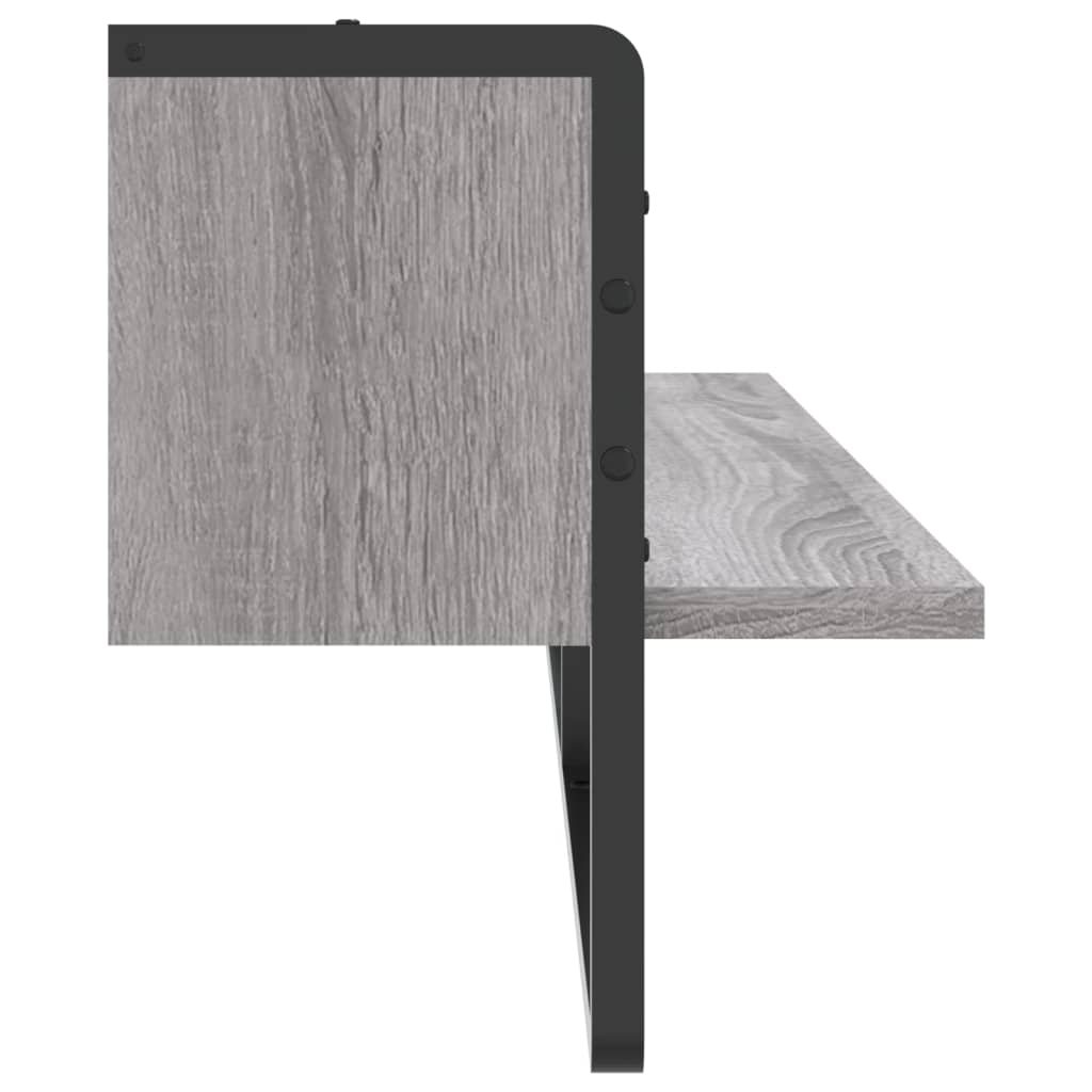 vidaXL Raft de perete cu bară, gri sonoma, 100x25x30 cm vidaXL Raft de perete cu bară, gri sonoma, 100x25x30 cm