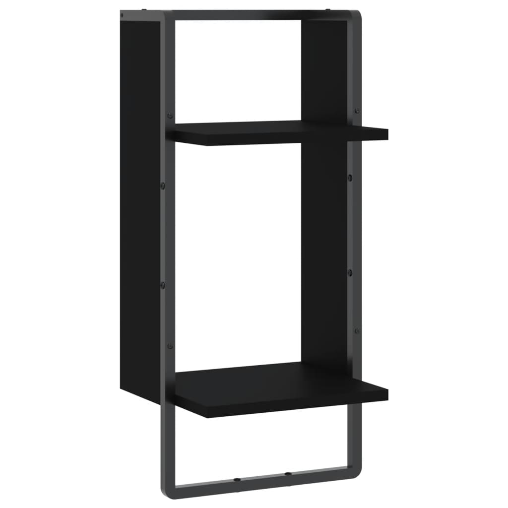 vidaXL Raft de perete cu bare, negru, 30x25x65 cm vidaXL Raft de perete cu bare, negru, 30x25x65 cm