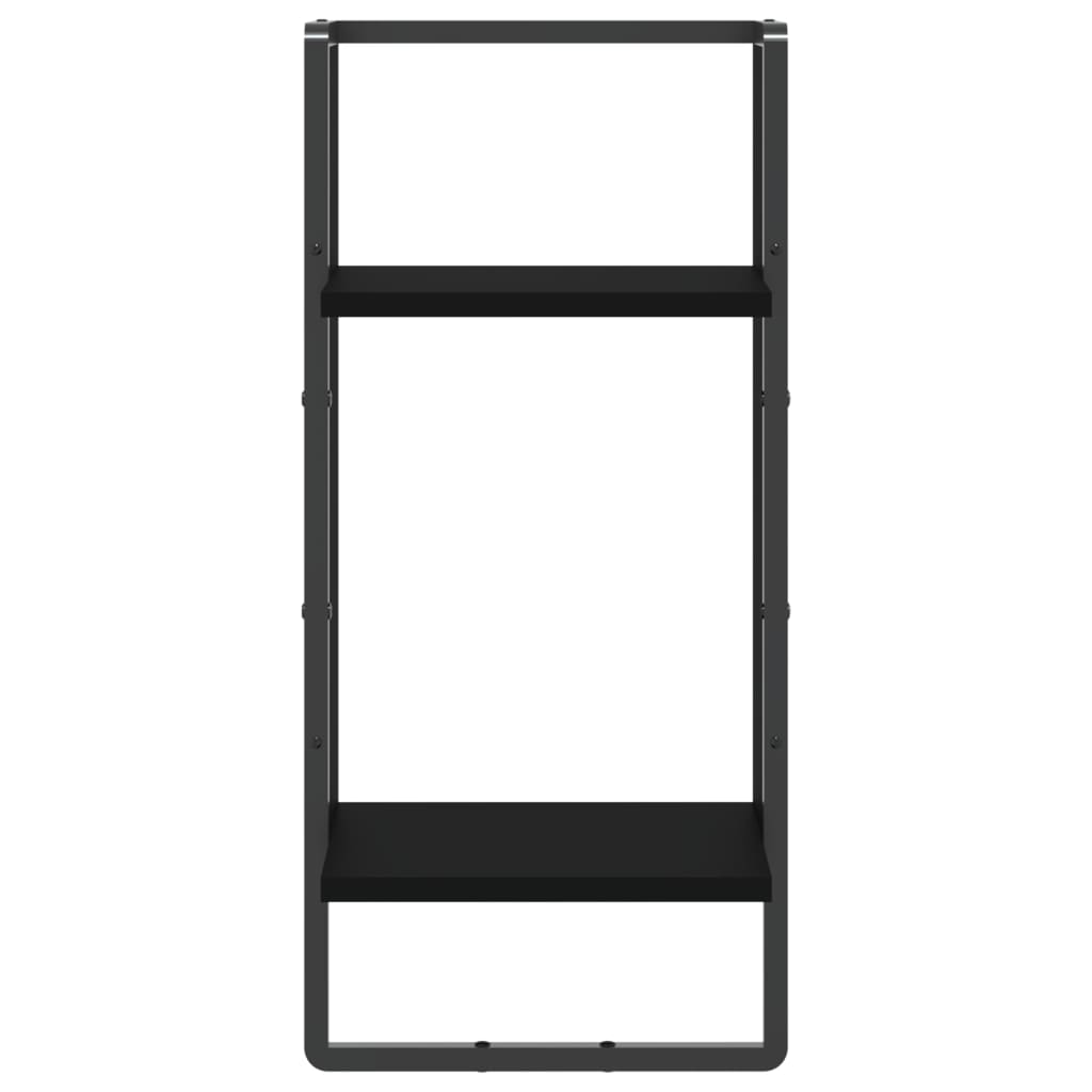 vidaXL Raft de perete cu bare, negru, 30x25x65 cm vidaXL Raft de perete cu bare, negru, 30x25x65 cm