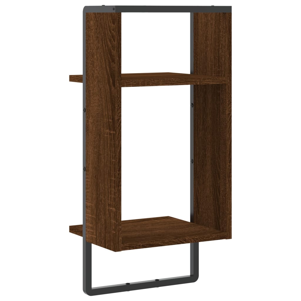 vidaXL Raft de perete cu bare, stejar maro, 30x25x65 cm vidaXL Raft de perete cu bare, stejar maro, 30x25x65 cm