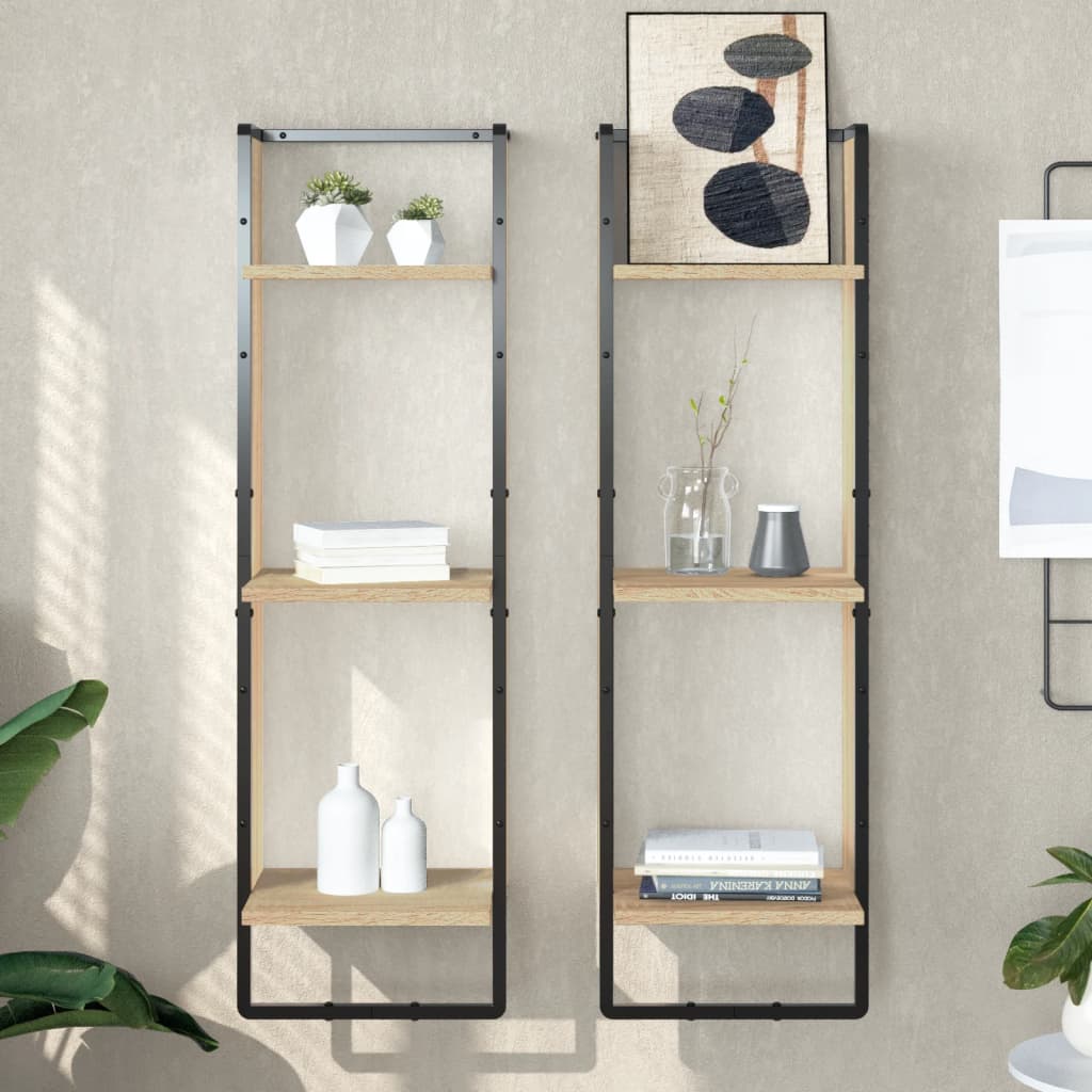 vidaXL Raft cu 3 niveluri stejar sonoma, 30x25x100 cm, lemn prelucrat vidaXL Raft cu 3 niveluri stejar sonoma, 30x25x100 cm, lemn prelucrat
