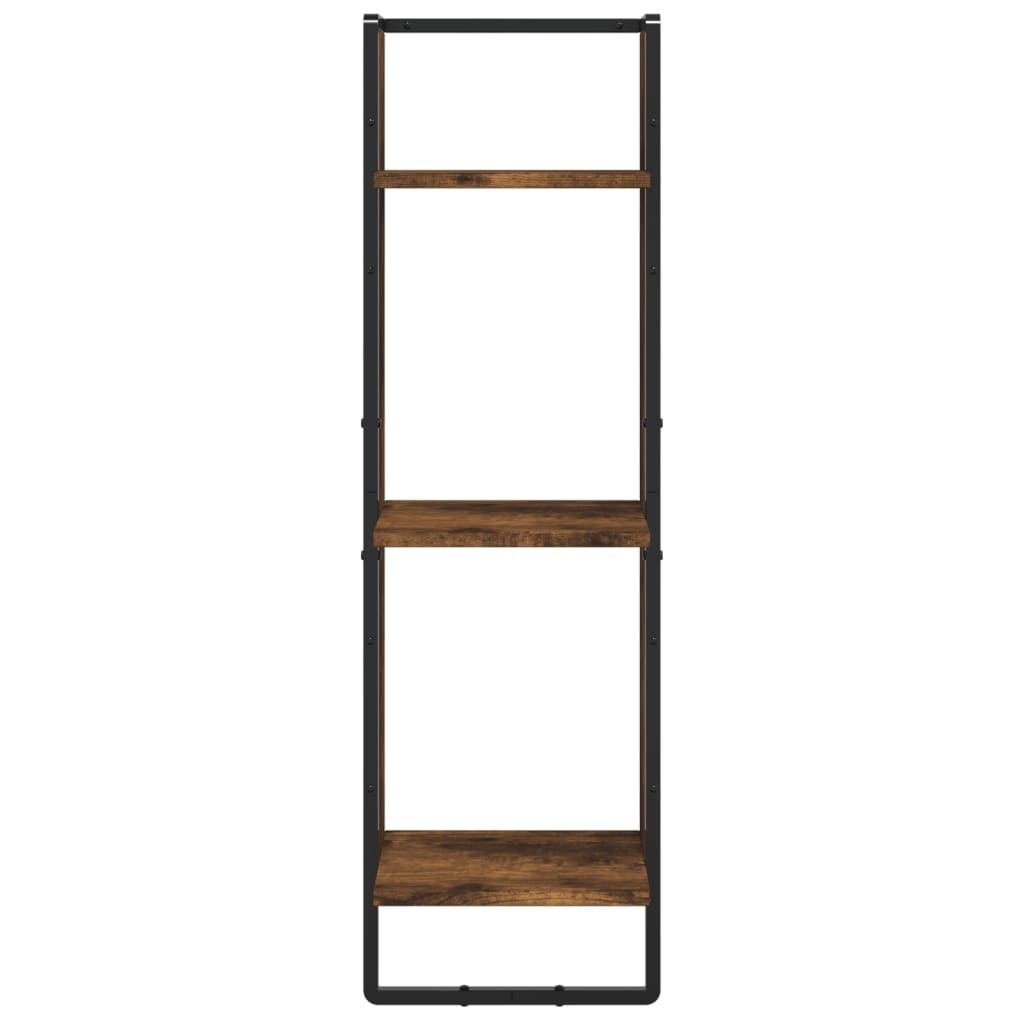 vidaXL Raft cu 3 niveluri stejar fumuriu, 30x25x100 cm, lemn prelucrat vidaXL Raft cu 3 niveluri stejar fumuriu, 30x25x100 cm, lemn prelucrat