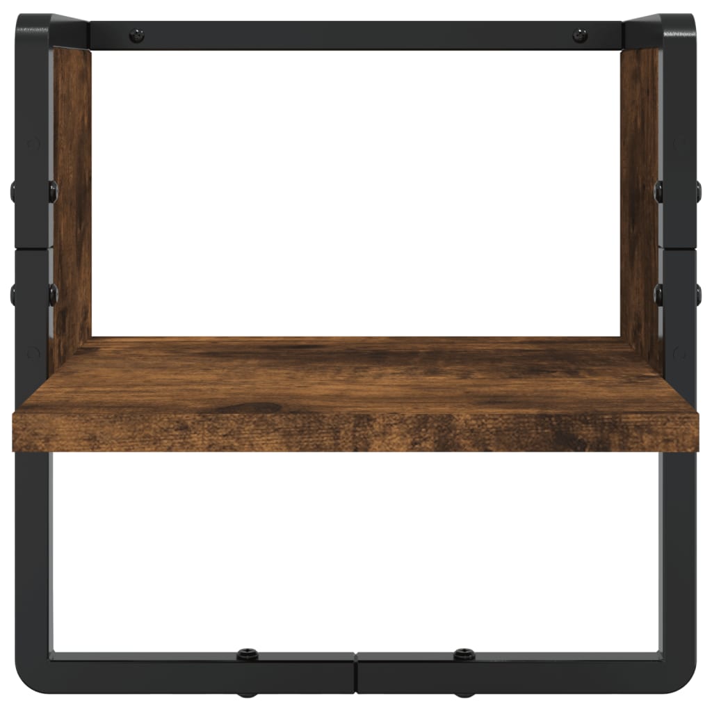 vidaXL Set rafturi de perete cu bare, 4 buc., stejar fumuriu, lemn