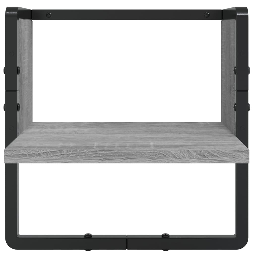 vidaXL Set rafturi perete cu bare, 4 buc., gri sonoma, lemn prelucrat