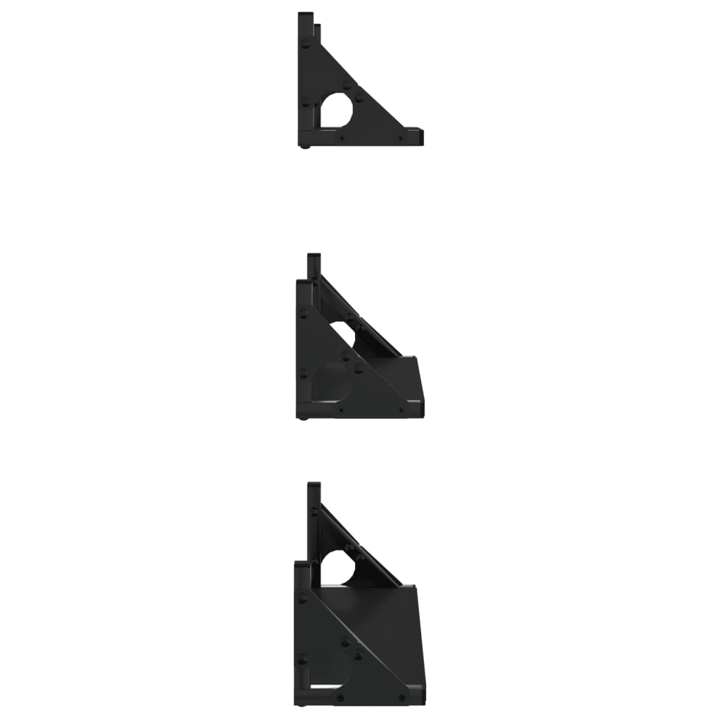 vidaXL Set rafturi de perete, 3 buc., negru, lemn prelucrat vidaXL Set rafturi de perete, 3 buc., negru, lemn prelucrat