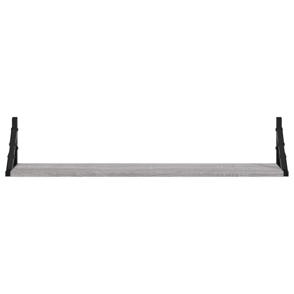 vidaXL Rafturi de perete, 2 buc., gri sonoma, 80x15x15,5 cm, lemn