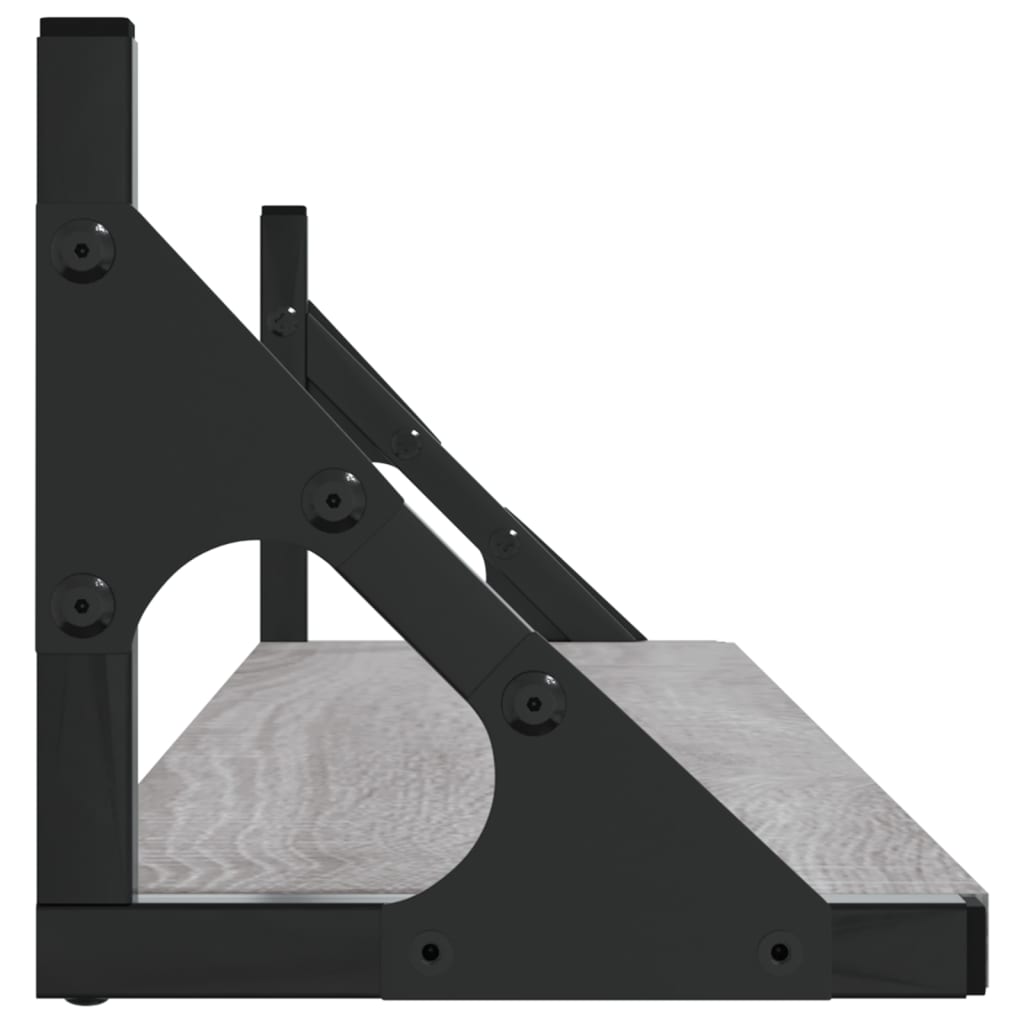 vidaXL Rafturi de perete, 2 buc., gri sonoma, 80x15x15,5 cm, lemn