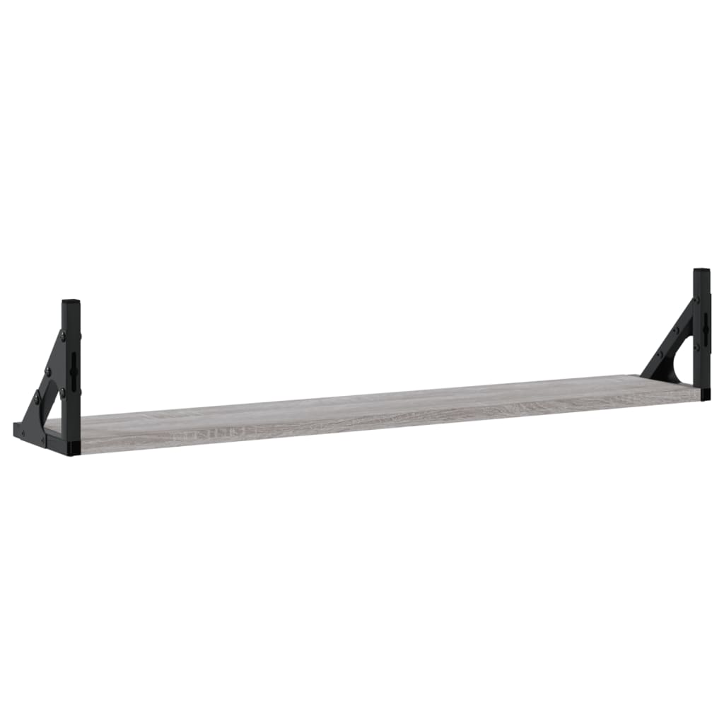 vidaXL Rafturi de perete, 2 buc., gri sonoma, 80x15x15,5 cm, lemn