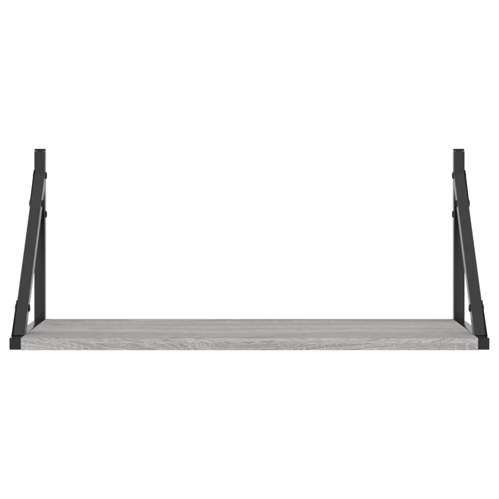 vidaXL Rafturi de perete, 2 buc., gri sonoma, 60x25x25,5 cm, lemn