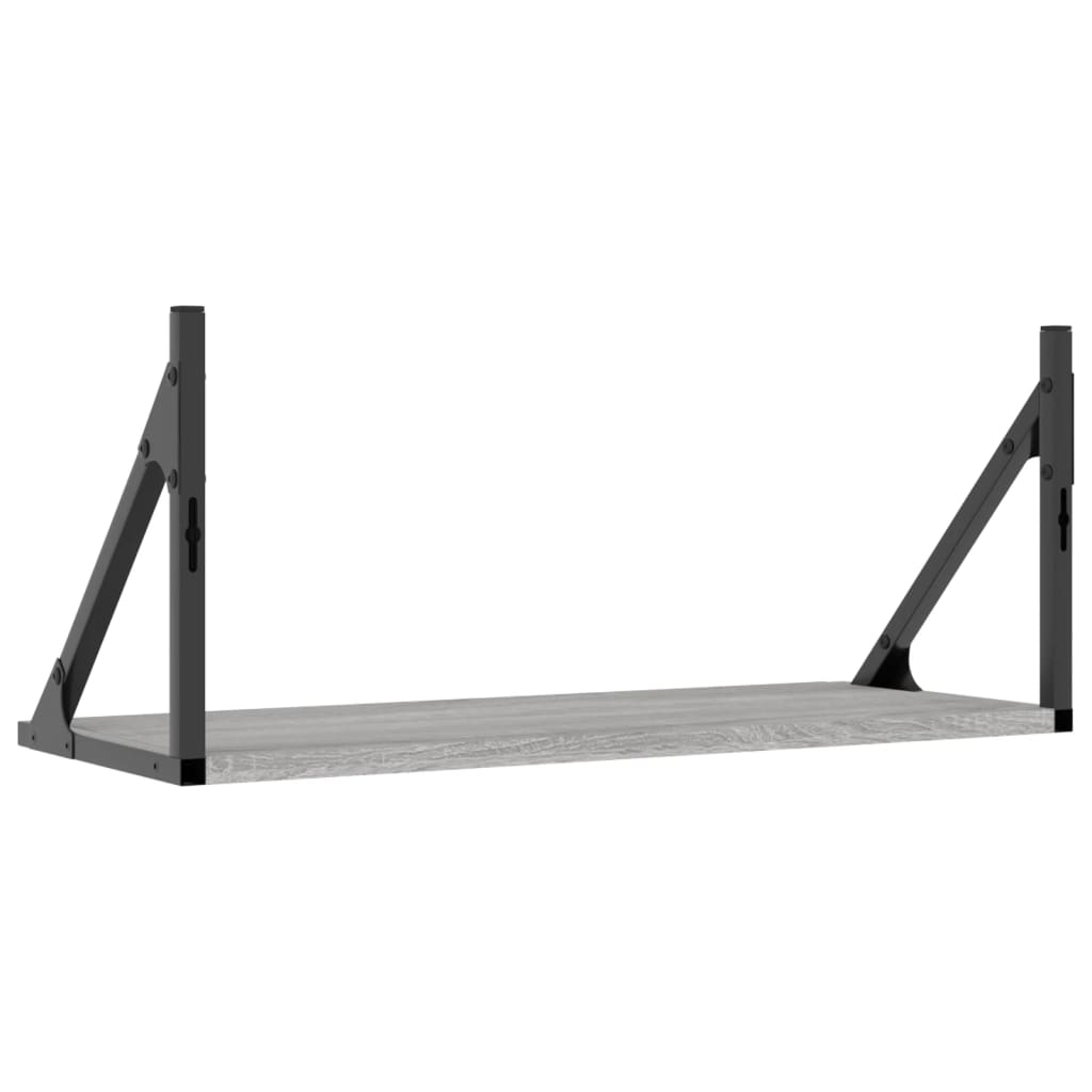 vidaXL Rafturi de perete, 2 buc., gri sonoma, 60x25x25,5 cm, lemn