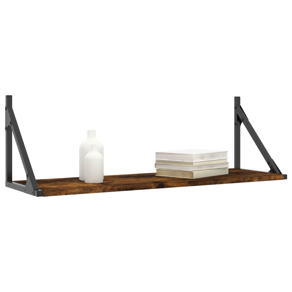 vidaXL Rafturi de perete, 2 buc., stejar fumuriu, 80x25x25,5 cm, lemn vidaXL Rafturi de perete, 2 buc., stejar fumuriu, 80x25x25,5 cm, lemn