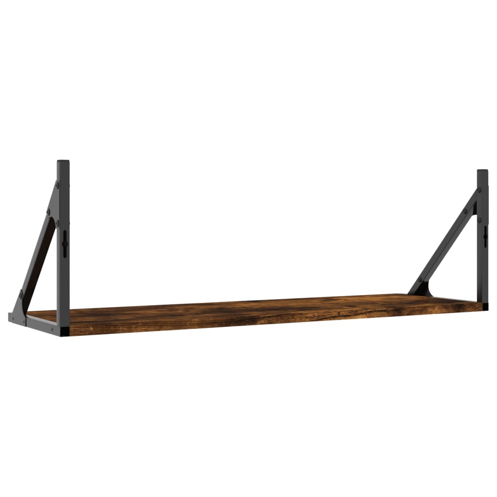 vidaXL Rafturi de perete, 2 buc., stejar fumuriu, 80x25x25,5 cm, lemn vidaXL Rafturi de perete, 2 buc., stejar fumuriu, 80x25x25,5 cm, lemn