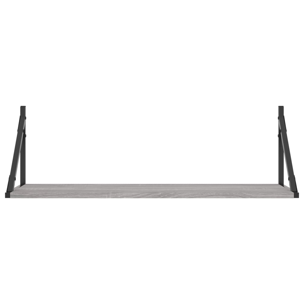 vidaXL Rafturi de perete, 2 buc., gri sonoma, 80x25x25,5 cm, lemn