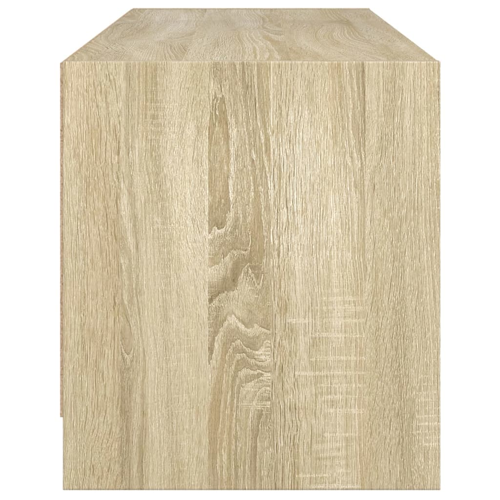 vidaXL Comodă TV cu uși din sticlă, stejar sonoma, 102x37x42 cm