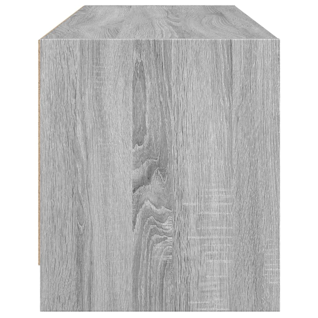 vidaXL Comodă TV cu uși din sticlă, gri sonoma, 102x37x42 cm vidaXL Comodă TV cu uși din sticlă, gri sonoma, 102x37x42 cm