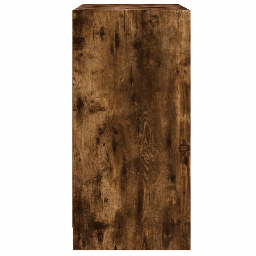 vidaXL Dulap lateral cu uși din sticlă, stejar fumuriu, 68x37x75,5 cm vidaXL Dulap lateral cu uși din sticlă, stejar fumuriu, 68x37x75,5 cm