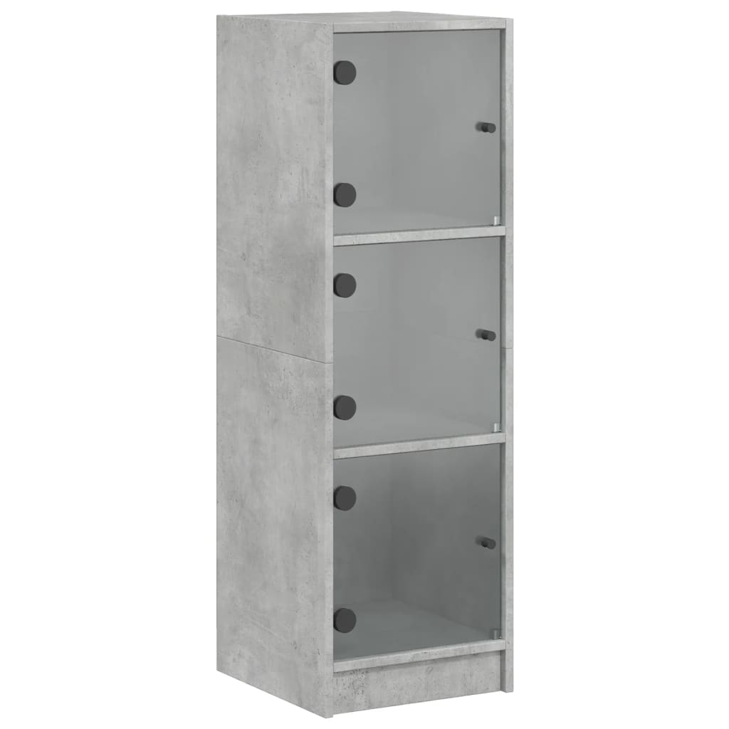 vidaXL Dulap cu uși din sticlă, gri beton, 35x37x109 cm vidaXL Dulap cu uși din sticlă, gri beton, 35x37x109 cm