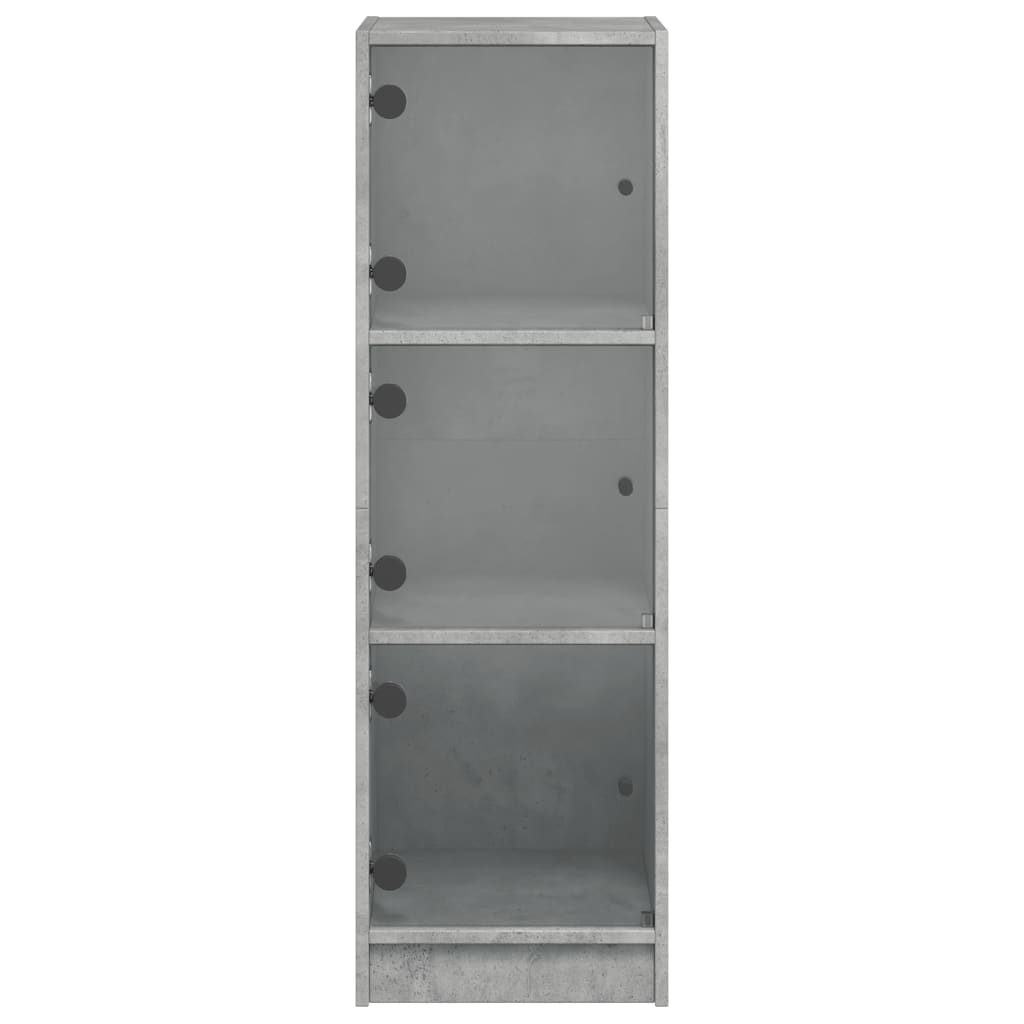 vidaXL Dulap cu uși din sticlă, gri beton, 35x37x109 cm vidaXL Dulap cu uși din sticlă, gri beton, 35x37x109 cm