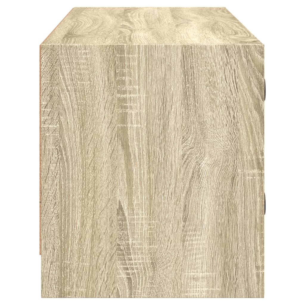 vidaXL Comodă TV cu uși din sticlă, stejar sonoma, 102x37x42 cm