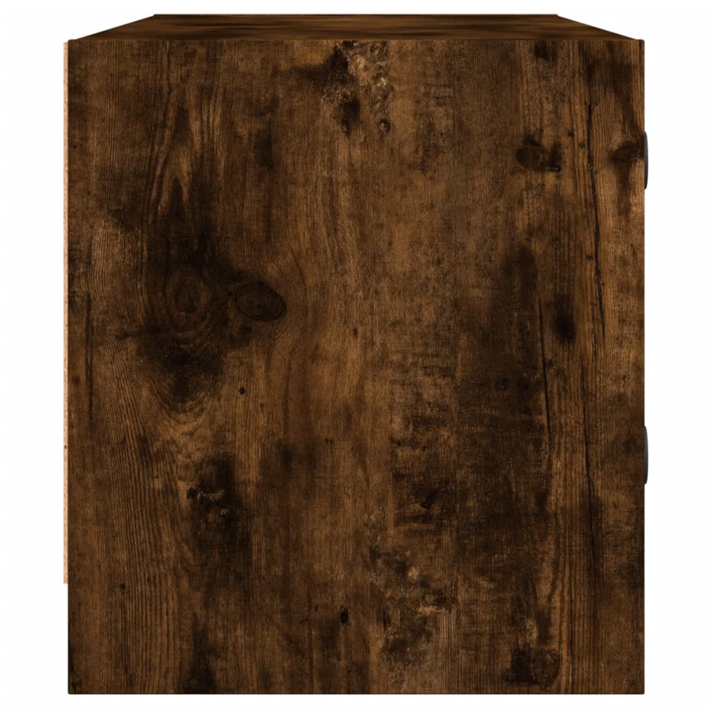 vidaXL Comodă TV cu uși din sticlă, stejar fumuriu, 102x37x42 cm