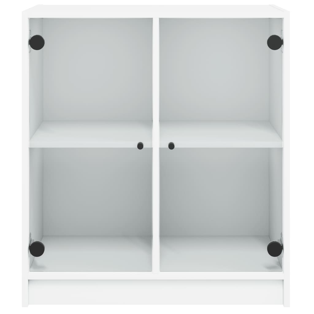 vidaXL Dulap lateral cu uși din sticlă, alb, 68x37x75,5 cm