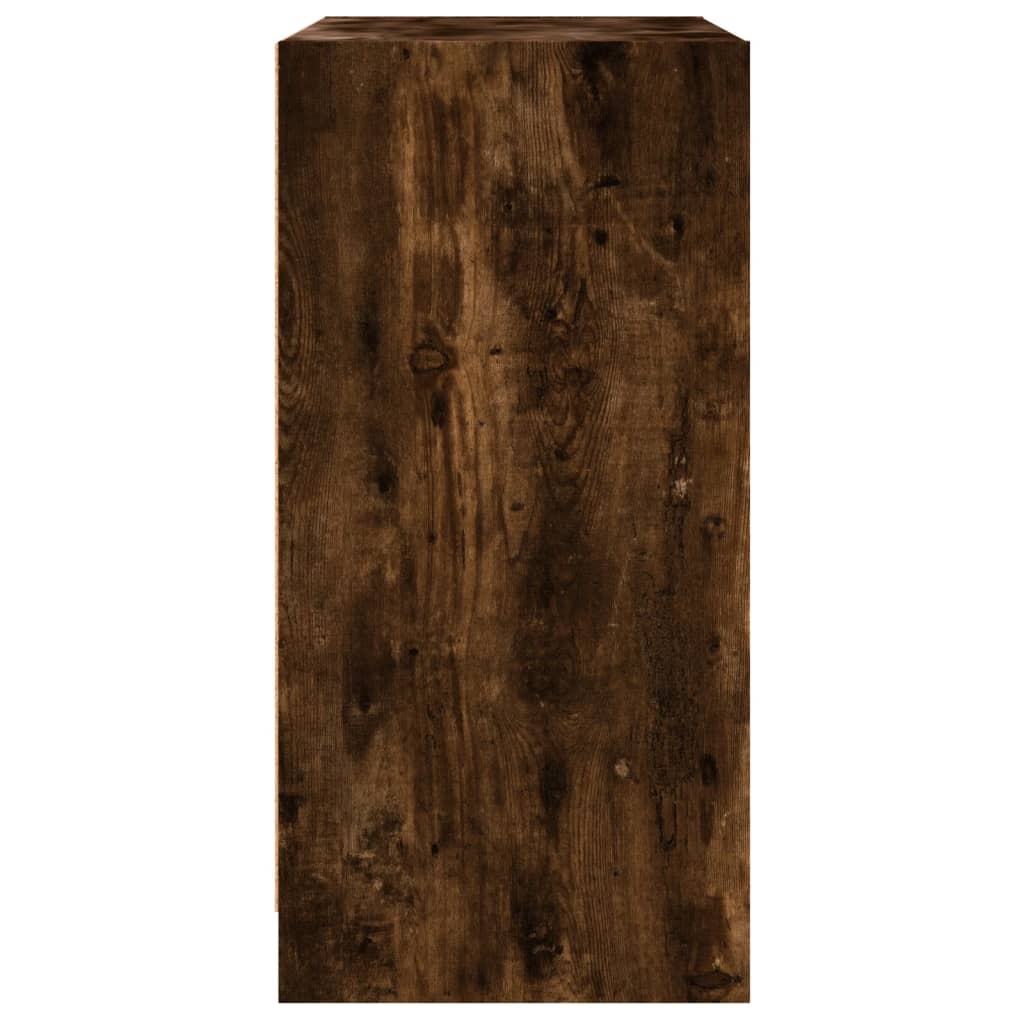 vidaXL Dulap lateral cu uși din sticlă, stejar fumuriu, 68x37x75,5 cm vidaXL Dulap lateral cu uși din sticlă, stejar fumuriu, 68x37x75,5 cm