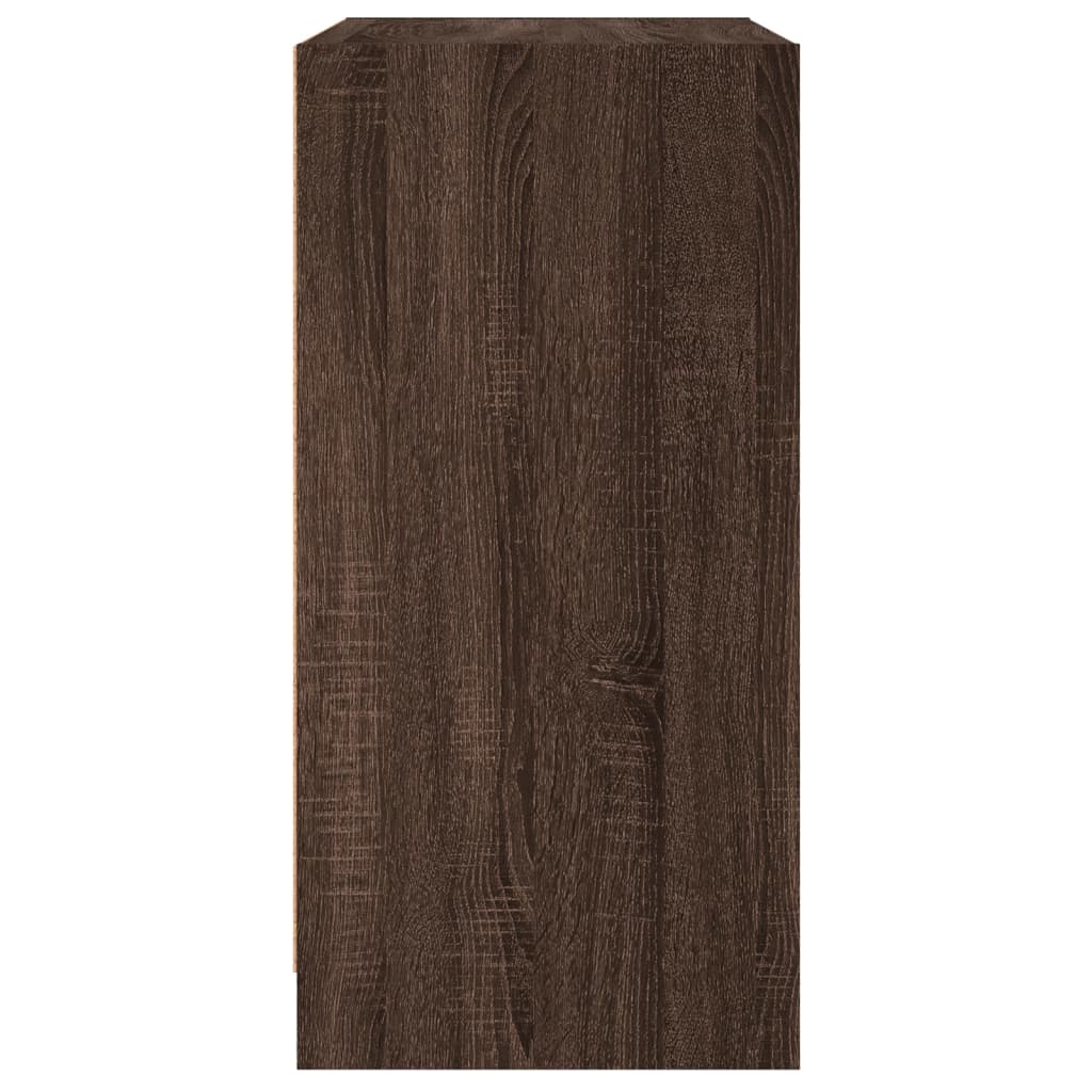 vidaXL Dulap lateral cu uși din sticlă, stejar maro, 68x37x75,5 cm vidaXL Dulap lateral cu uși din sticlă, stejar maro, 68x37x75,5 cm