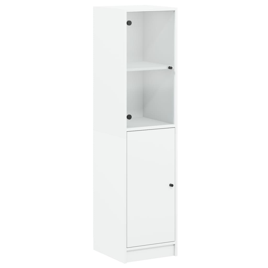 vidaXL Dulap înalt cu ușă din sticlă, alb, 35x37x142 cm vidaXL Dulap înalt cu ușă din sticlă, alb, 35x37x142 cm