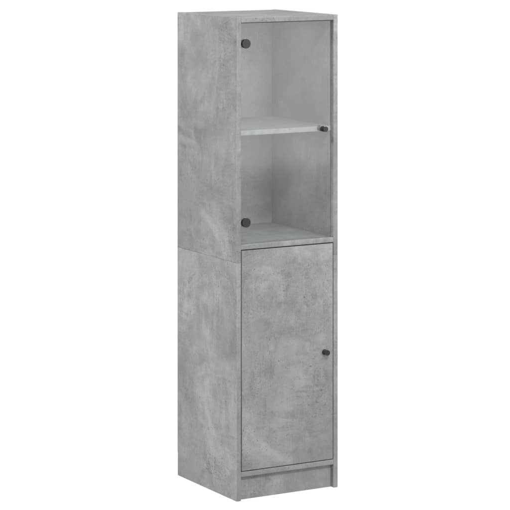 vidaXL Dulap cu ușă din sticlă, gri beton, 35x37x142 cm vidaXL Dulap cu ușă din sticlă, gri beton, 35x37x142 cm
