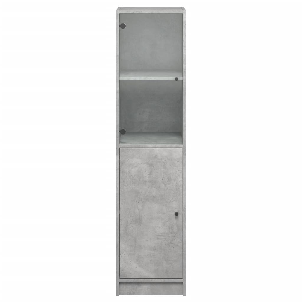 vidaXL Dulap cu ușă din sticlă, gri beton, 35x37x142 cm vidaXL Dulap cu ușă din sticlă, gri beton, 35x37x142 cm