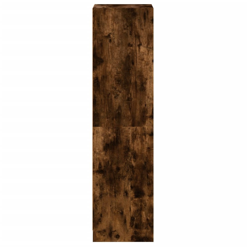 vidaXL Dulap cu ușă din sticlă, stejar fumuriu, 35x37x142 cm