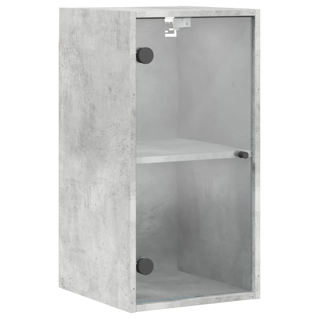 vidaXL Dulap de perete cu uși din sticlă, gri beton, 35x37x68,5 cm vidaXL Dulap de perete cu uși din sticlă, gri beton, 35x37x68,5 cm